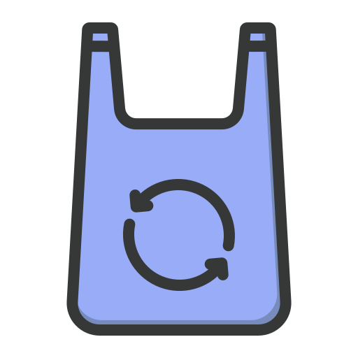 gerecycleerde plastic zak Generic color lineal-color icoon