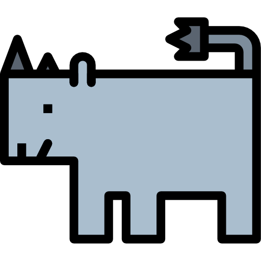 rinoceronte Smalllikeart Lineal Color icono