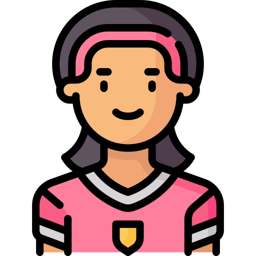 vrouwelijke voetballer Special Lineal color icoon