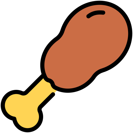 Chicken leg Generic color lineal-color icon