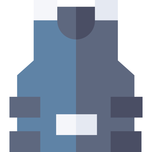 Bulletproof vest Basic Straight Flat icon