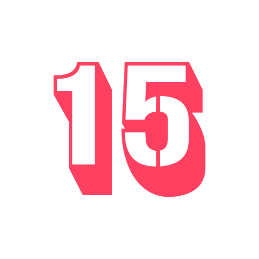 Number 15 Generic color fill icon