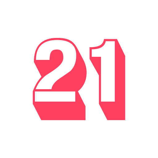 Number 21 Generic color fill icon