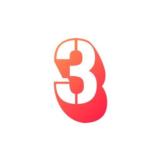 numer 3 Generic gradient fill ikona