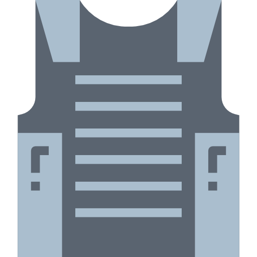 Bulletproof vest Smalllikeart Flat icon