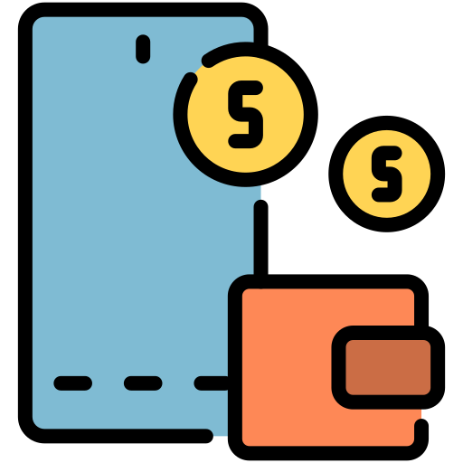 billetera móvil Generic color lineal-color icono