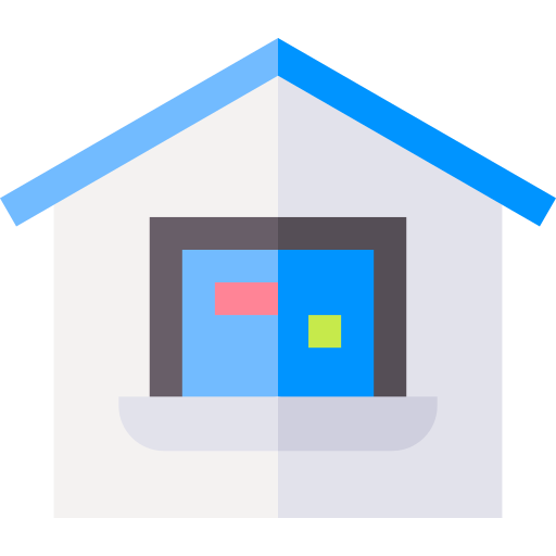 Working at home Basic Straight Flat icon