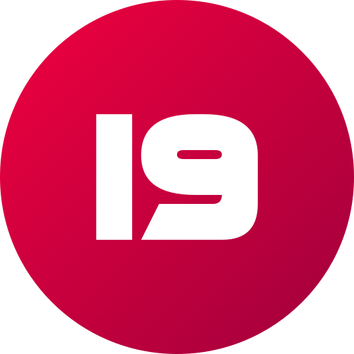 Number 19 Generic gradient fill icon