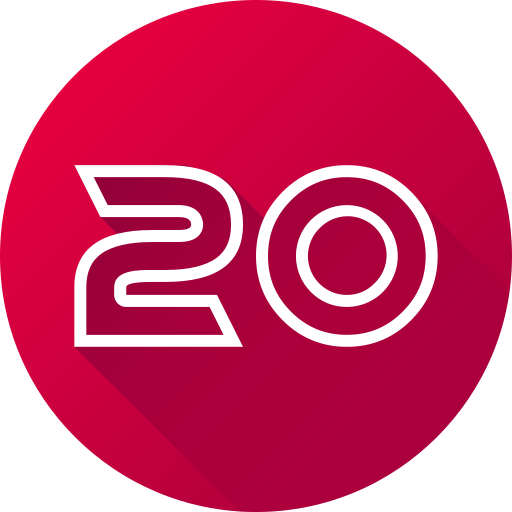 Number 20 Generic gradient fill icon