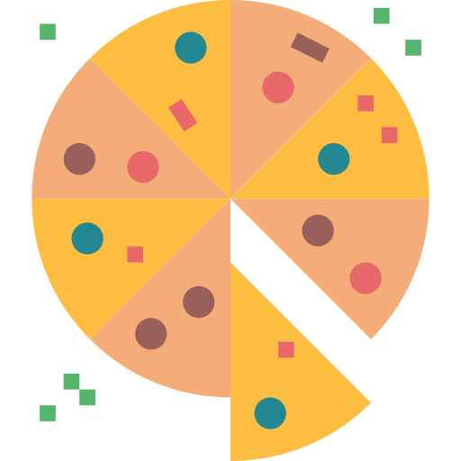 Pizza Smalllikeart Flat icon