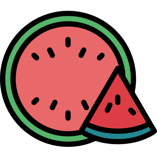 watermeloen Smalllikeart Lineal Color icoon