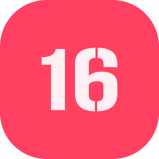 numero 16 Generic color fill icona