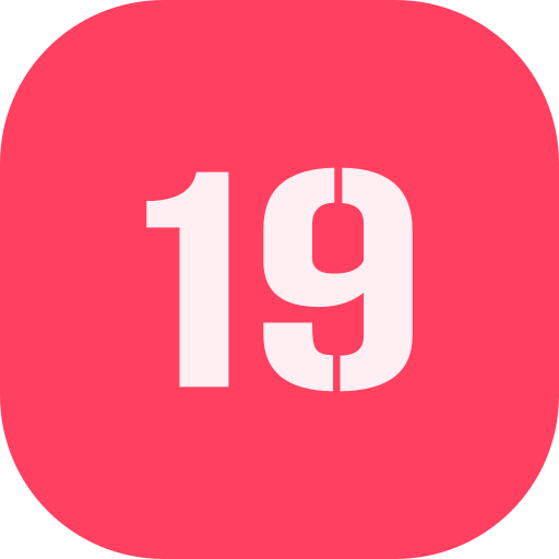 Number 19 Generic color fill icon