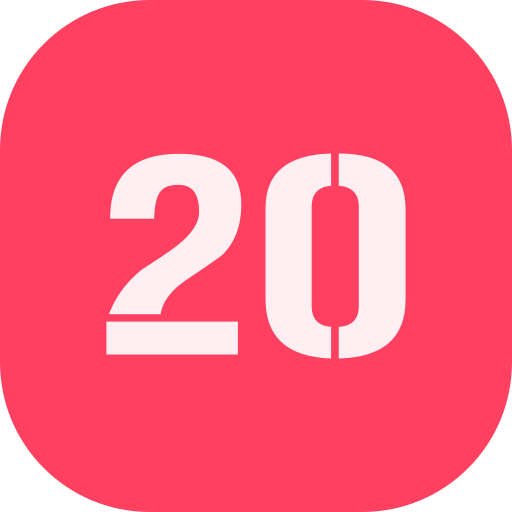 Number 20 Generic color fill icon