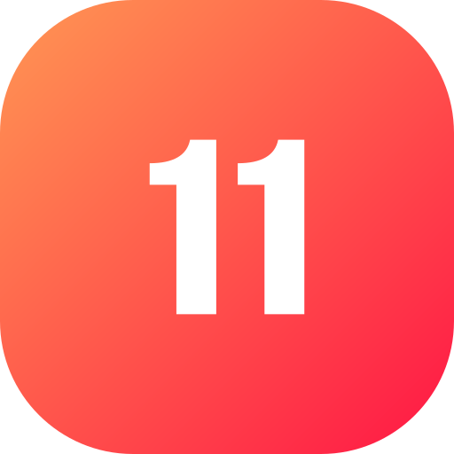 numero 11 Generic gradient fill icona