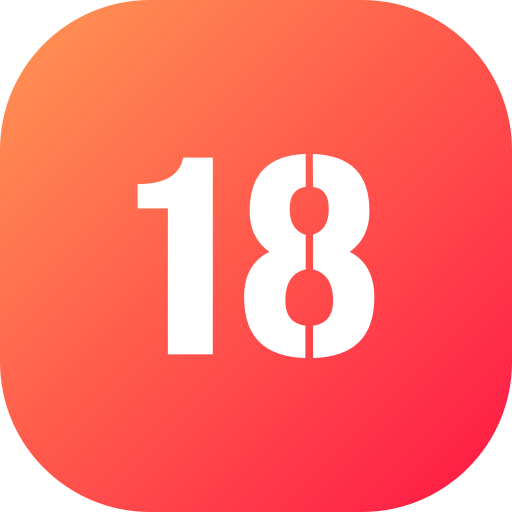 numero 18 Generic gradient fill icona