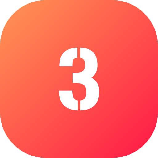 Number 3 Generic gradient fill icon