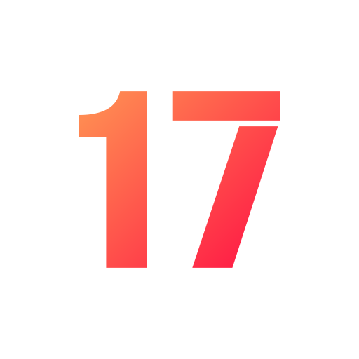 Number 17 Generic gradient fill icon