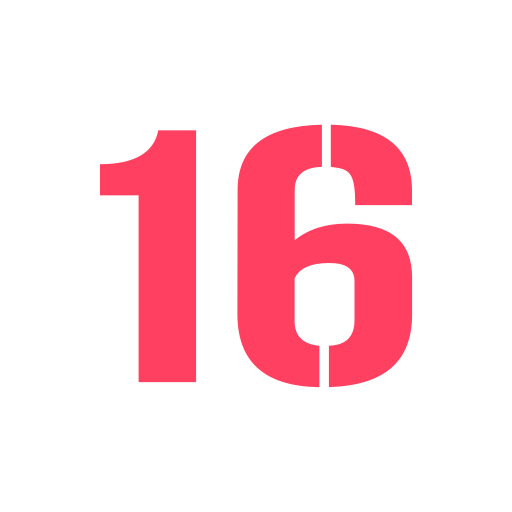 numero 16 Generic color fill icona