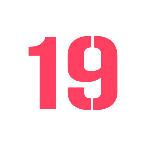 numero 19 Generic color fill icona