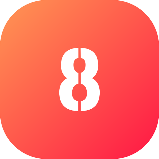 nummer 8 Generic gradient fill icoon