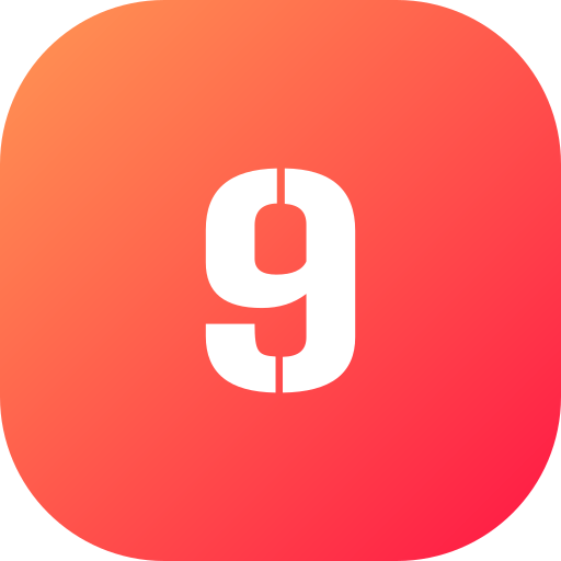 numer 9 Generic gradient fill ikona