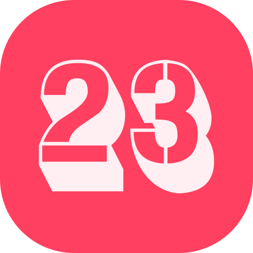Number 23 Generic color fill icon