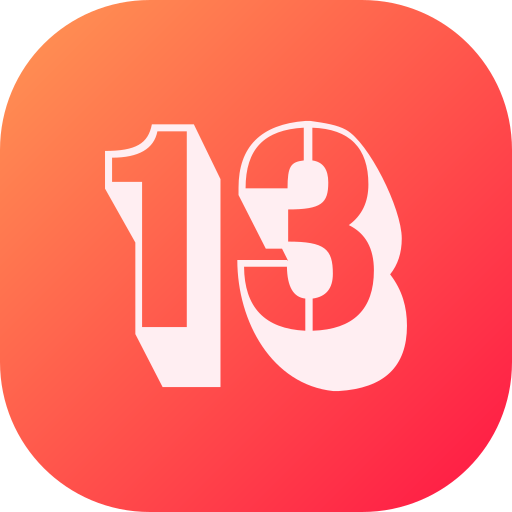 Number 13 Generic gradient fill icon