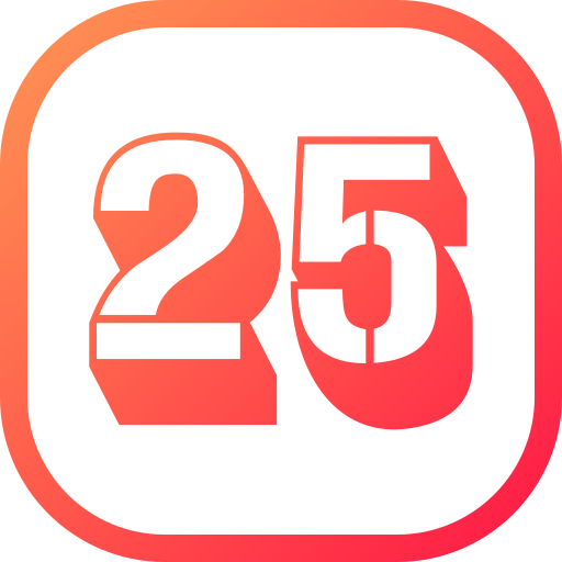 Number 25 Generic gradient fill icon