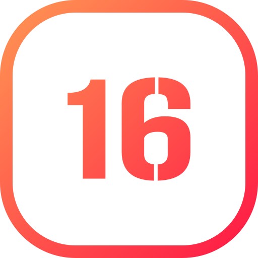 numero 16 Generic gradient fill icona