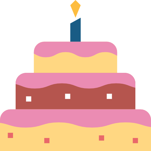 gâteau d'anniversaire Smalllikeart Flat Icône