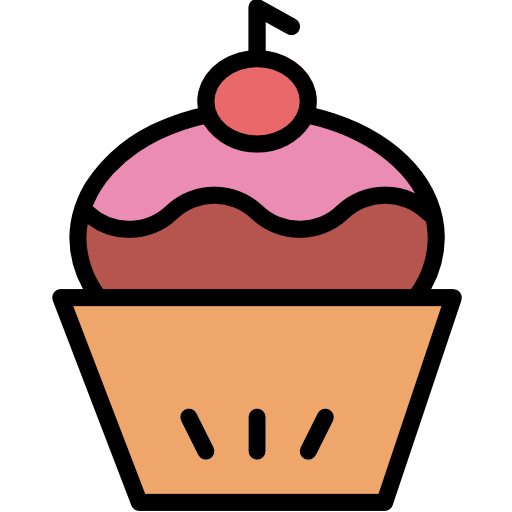 cupcake Smalllikeart Lineal Color icoon