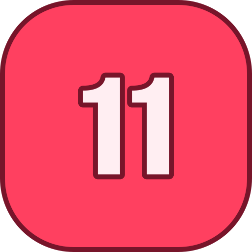 numero 11 Generic color lineal-color icona