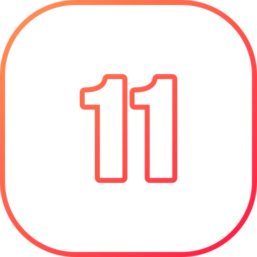 numero 11 Generic gradient outline icono