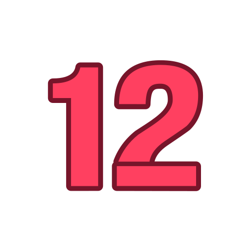 numero 12 Generic color lineal-color icona