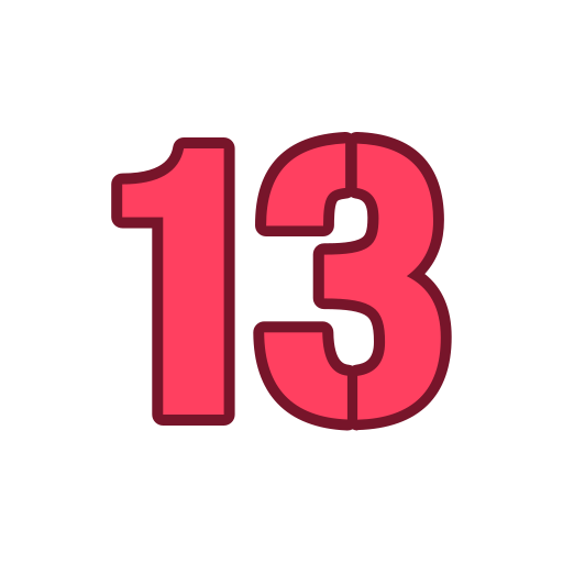 numéro 13 Generic color lineal-color Icône