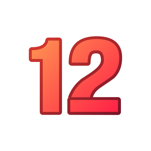 numer 12 Generic gradient lineal-color ikona