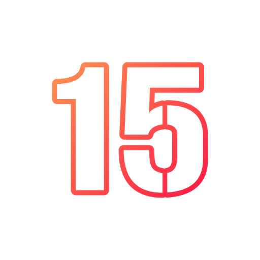 numero 15 Generic gradient outline icona