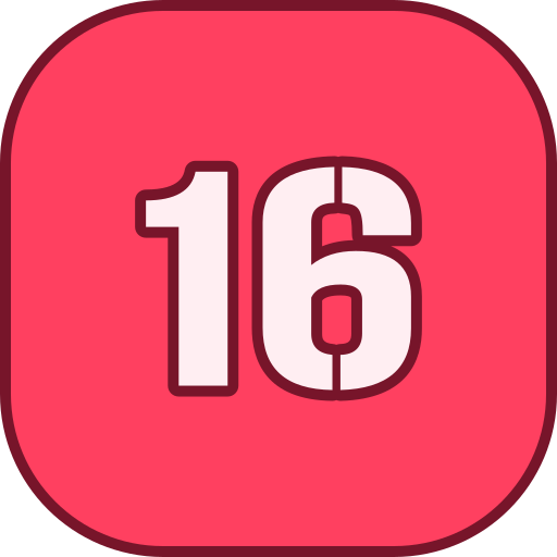número 16 Generic color lineal-color icono