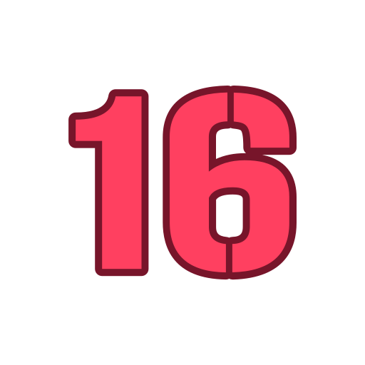 numero 16 Generic color lineal-color icona