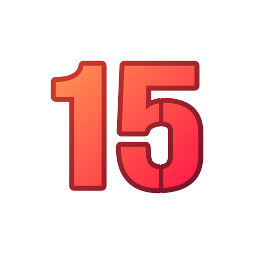 numer 15 Generic gradient lineal-color ikona