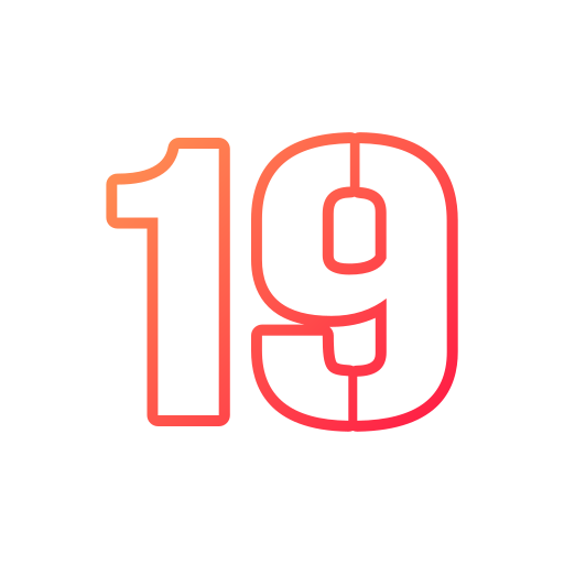 Number 19 Generic gradient outline icon