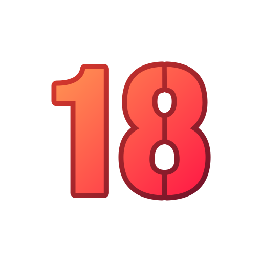 nummer 18 Generic gradient lineal-color icoon