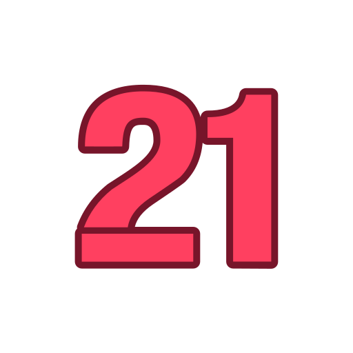 número 21 Generic color lineal-color icono