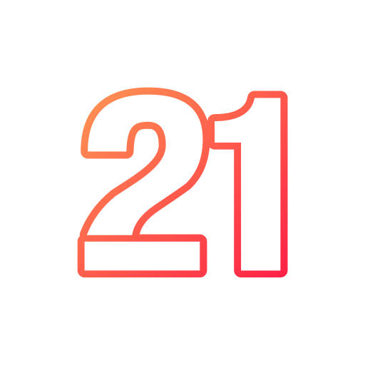 numero 21 Generic gradient outline icona