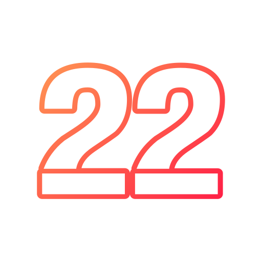 Number 22 Generic gradient outline icon