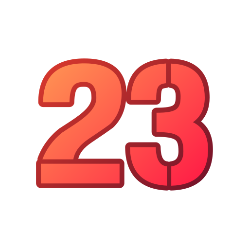 Number 23 Generic gradient lineal-color icon