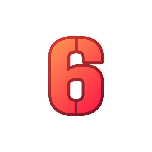 numero 6 Generic gradient lineal-color icona