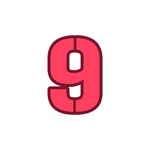 numero 9 Generic color lineal-color icona