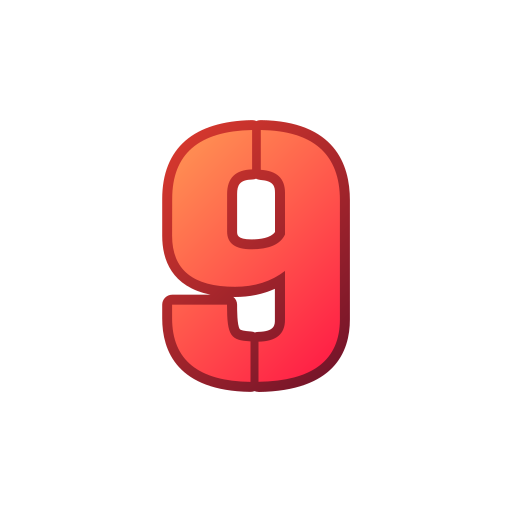 numero 9 Generic gradient lineal-color icona